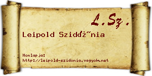 Leipold Szidónia névjegykártya